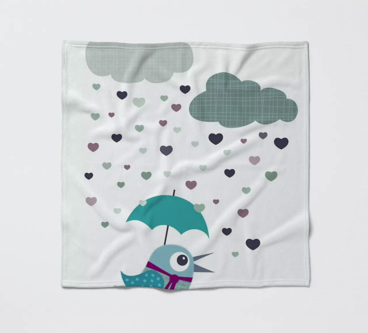 Rainy Bird fleece blanket by JaySan Studio