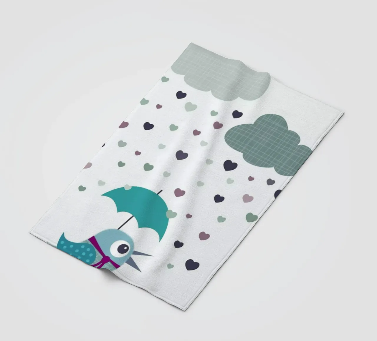 Rainy Bird fleece blanket by JaySan Studio