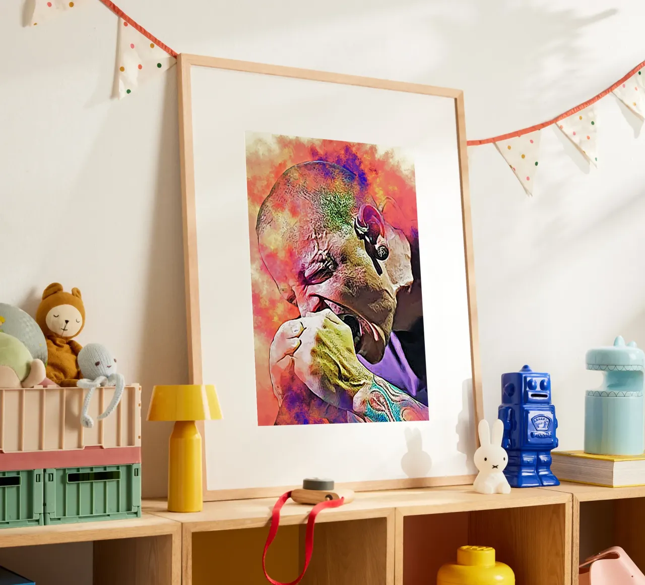 Chester su Scream poster con telaio in legno da neonartroom