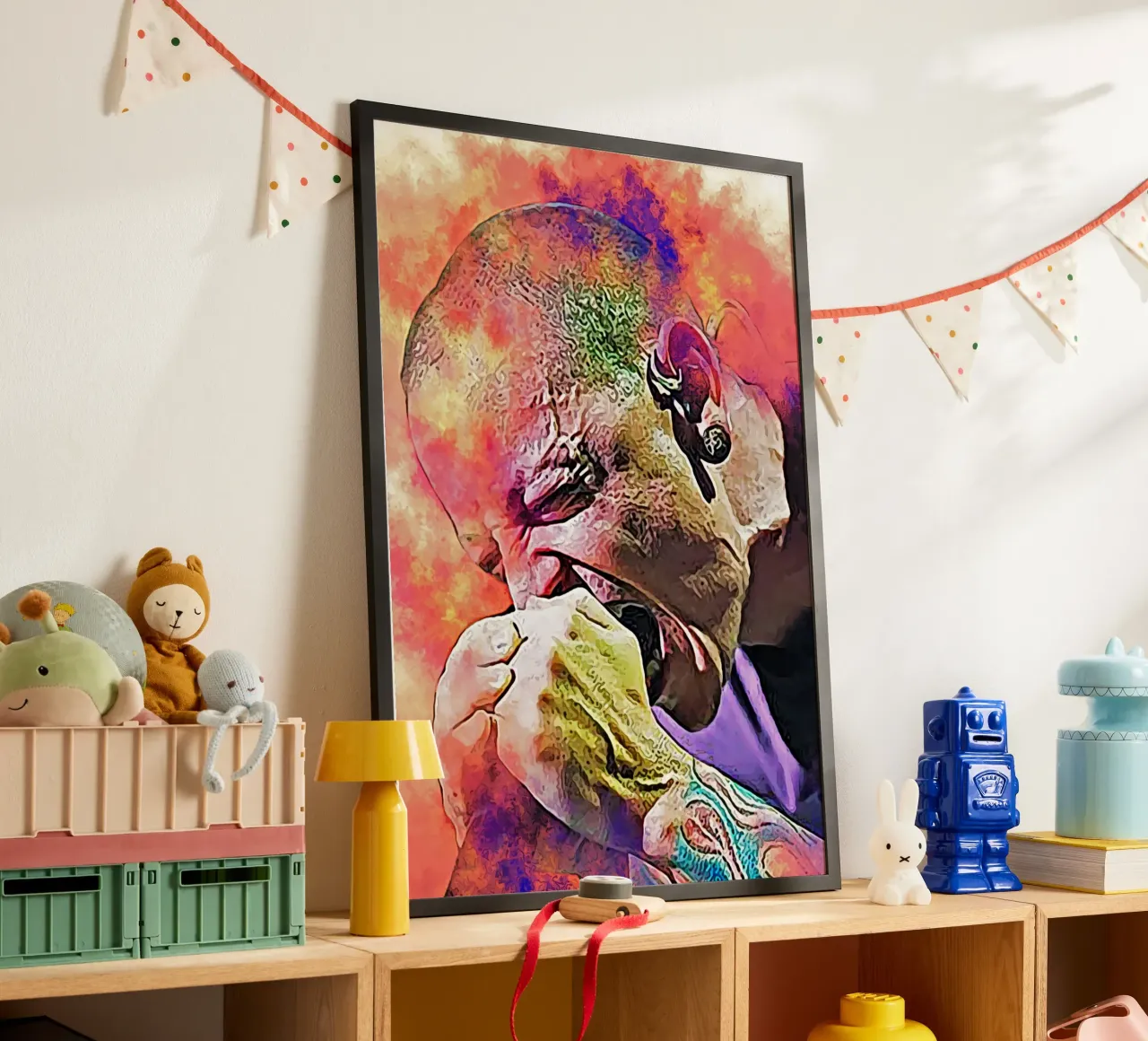 Chester su Scream poster con telaio in legno da neonartroom
