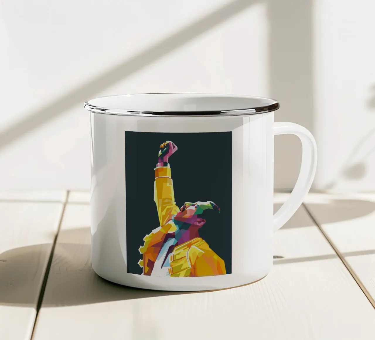 Freddie Mercury WPAP pop art tazza in smalto da Alkahfsmart