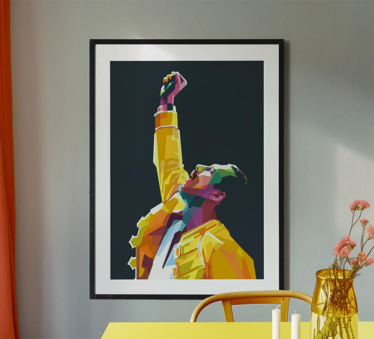 Freddie Mercury WPAP Pop Art Poster von Alkahfsmart