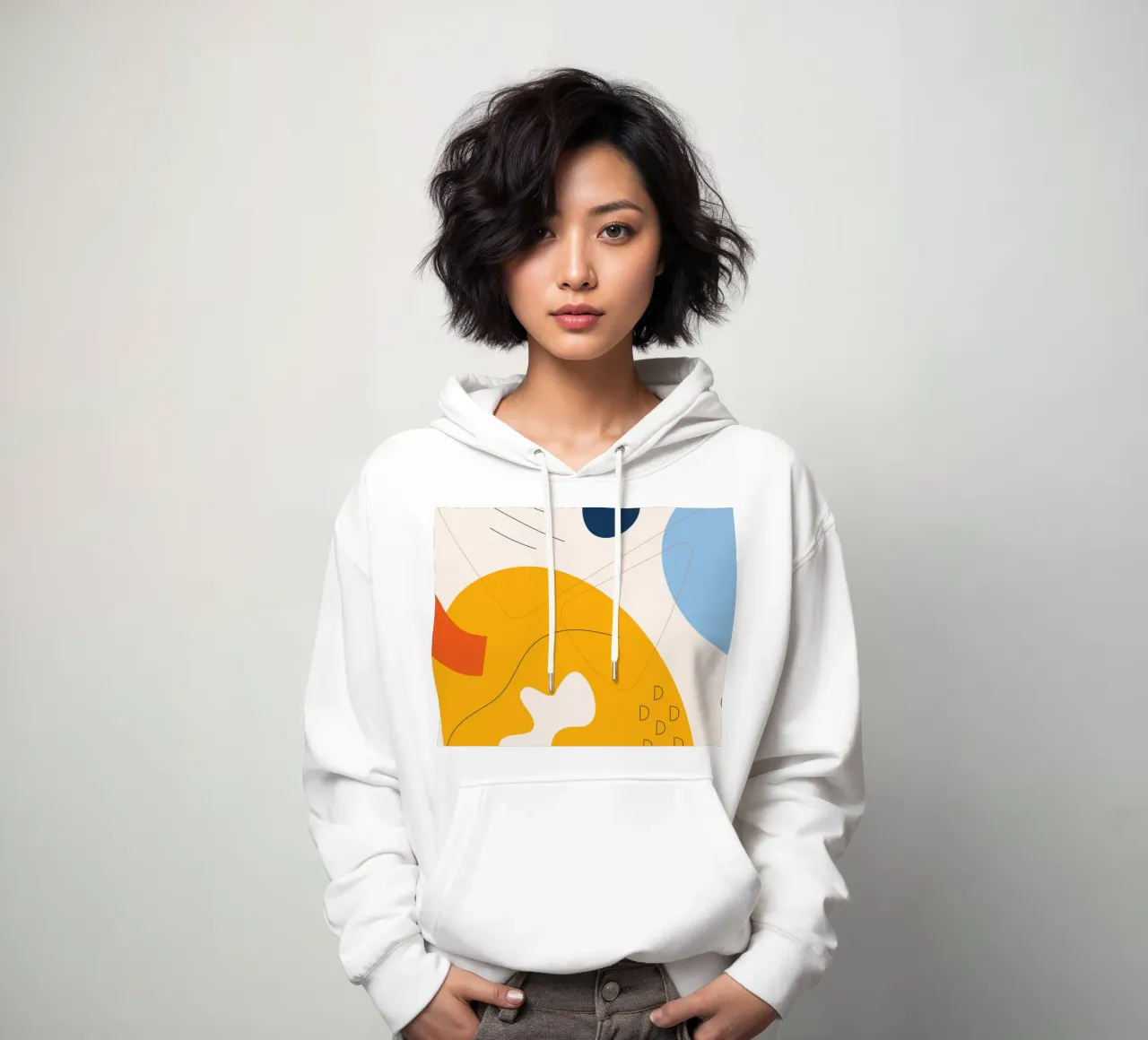Art abstrait boho - jaune & bleu sweat à capuche de Whole©