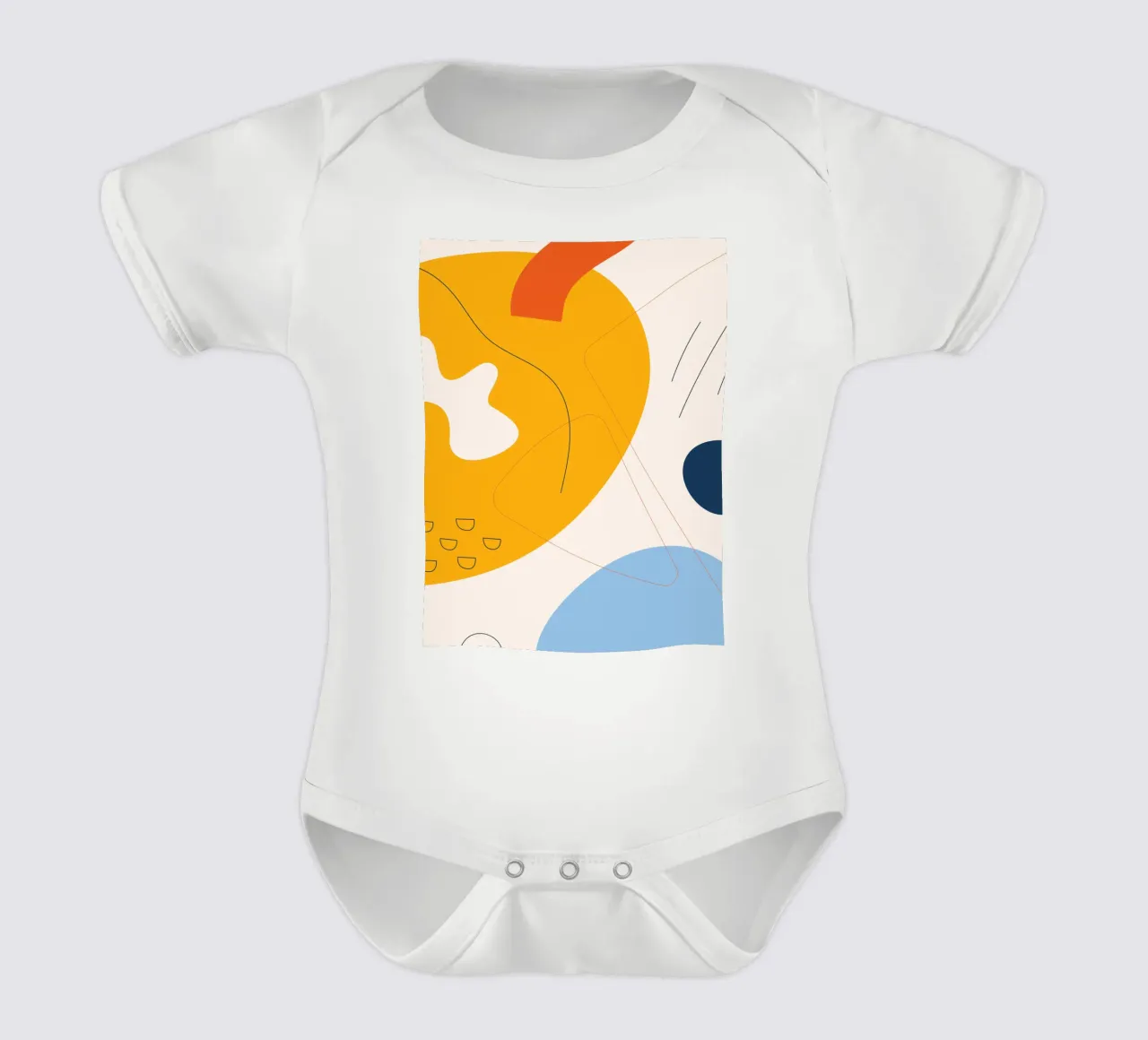 Arte astratta Boho - Giallo e blu body neonato maniche corte da Whole©