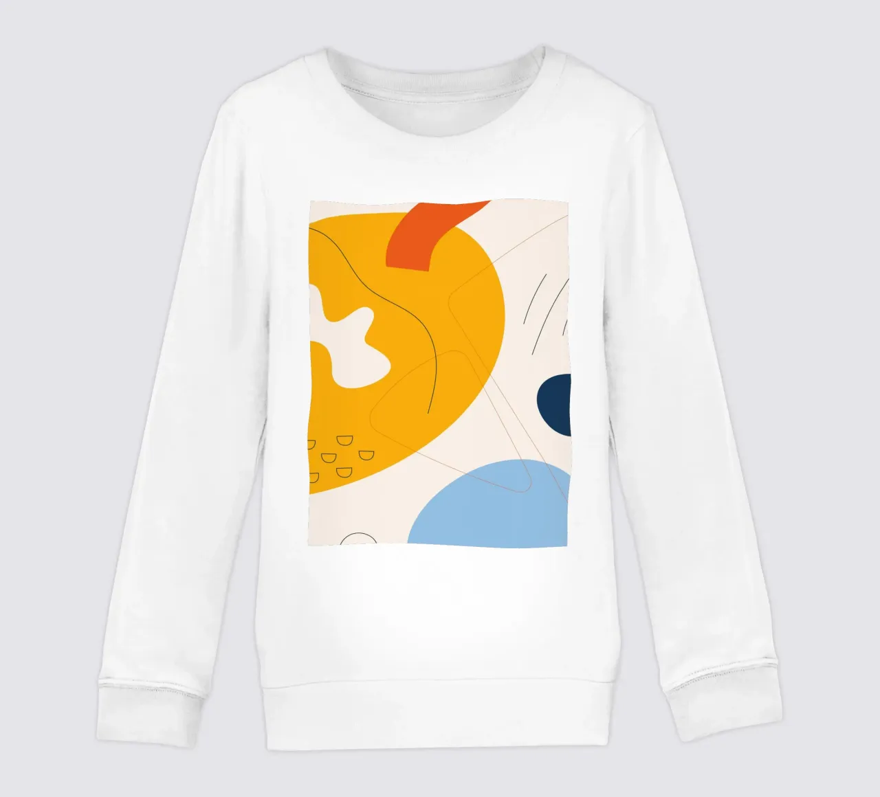 Art abstrait boho - jaune & bleu sweat enfant de Whole©
