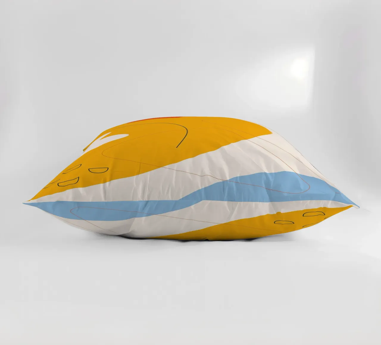 Art abstrait boho - jaune & bleu coussin de Whole©