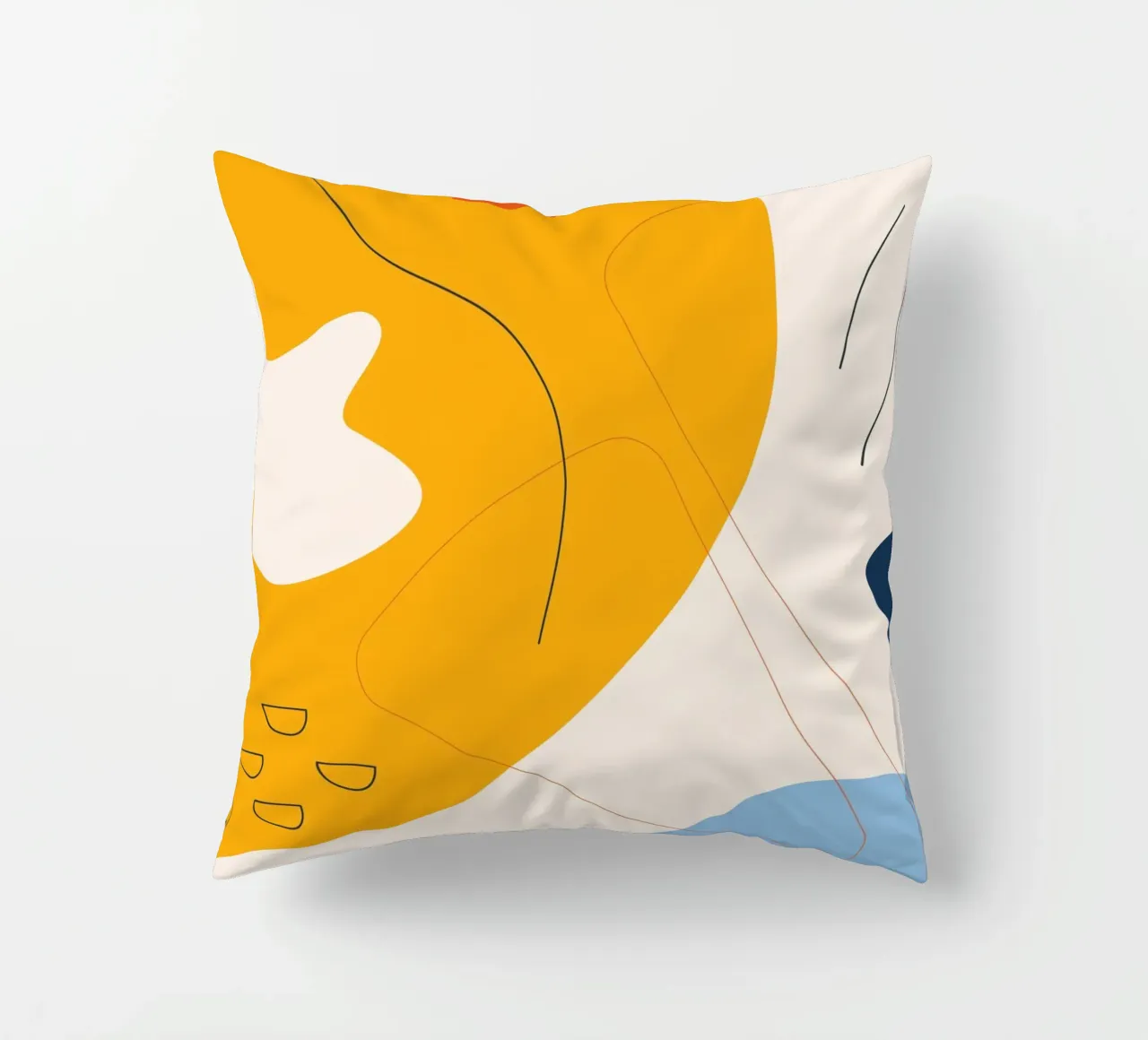 Art abstrait boho - jaune & bleu coussin de Whole©