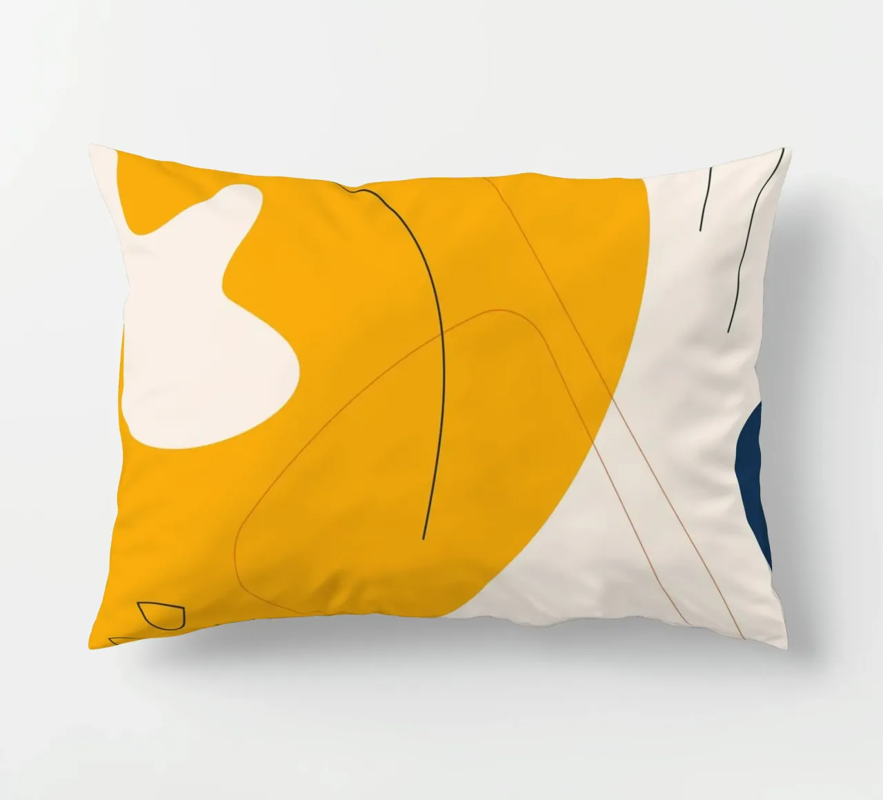 Art abstrait boho - jaune & bleu coussin de Whole©