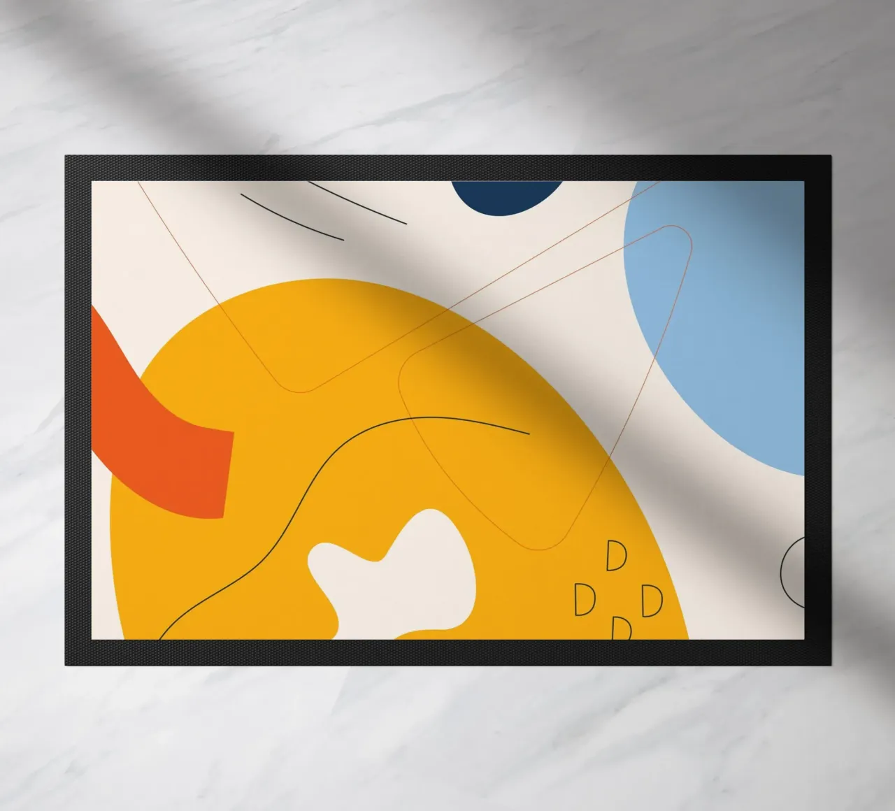 Art abstrait boho - jaune & bleu paillasson de Whole©