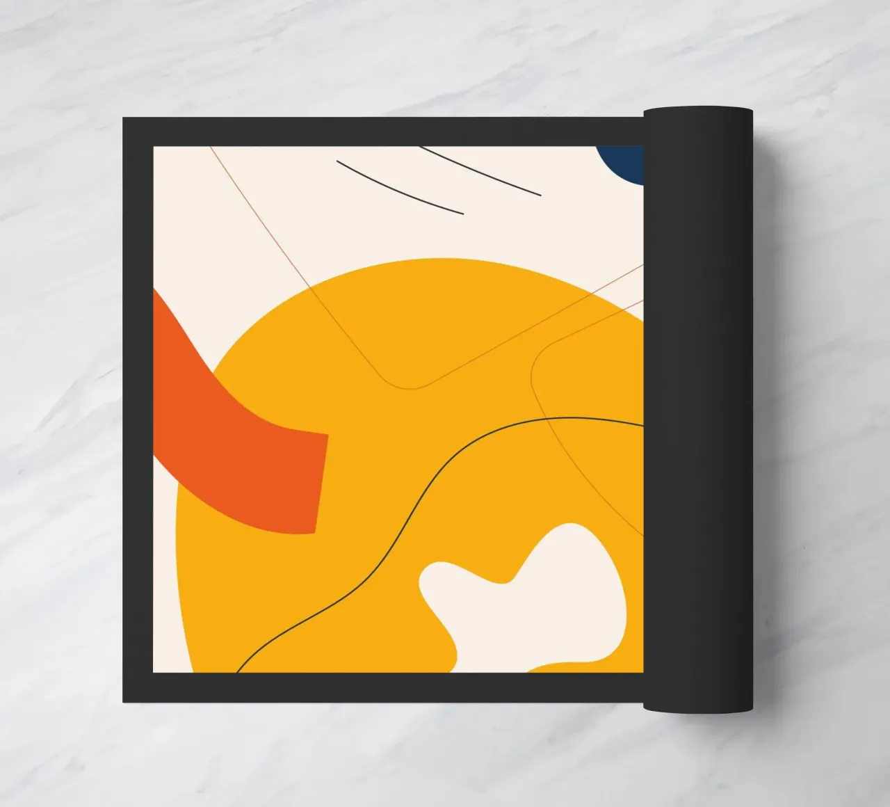 Art abstrait boho - jaune & bleu paillasson de Whole©