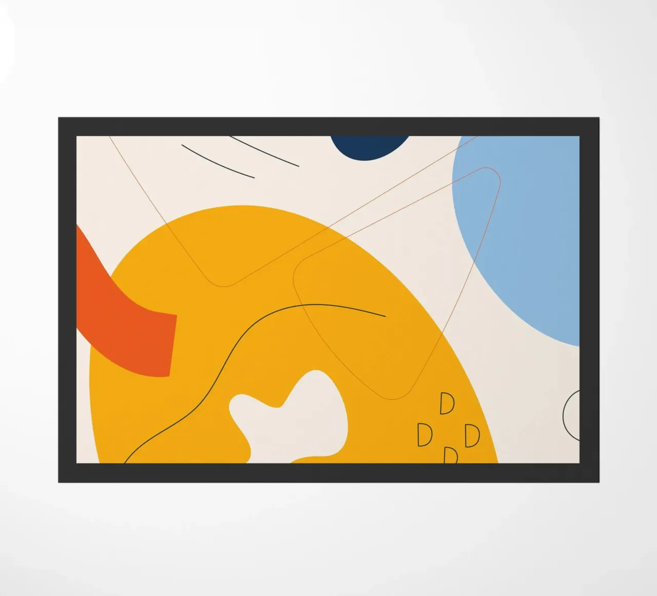 Art abstrait boho - jaune & bleu paillasson de Whole©