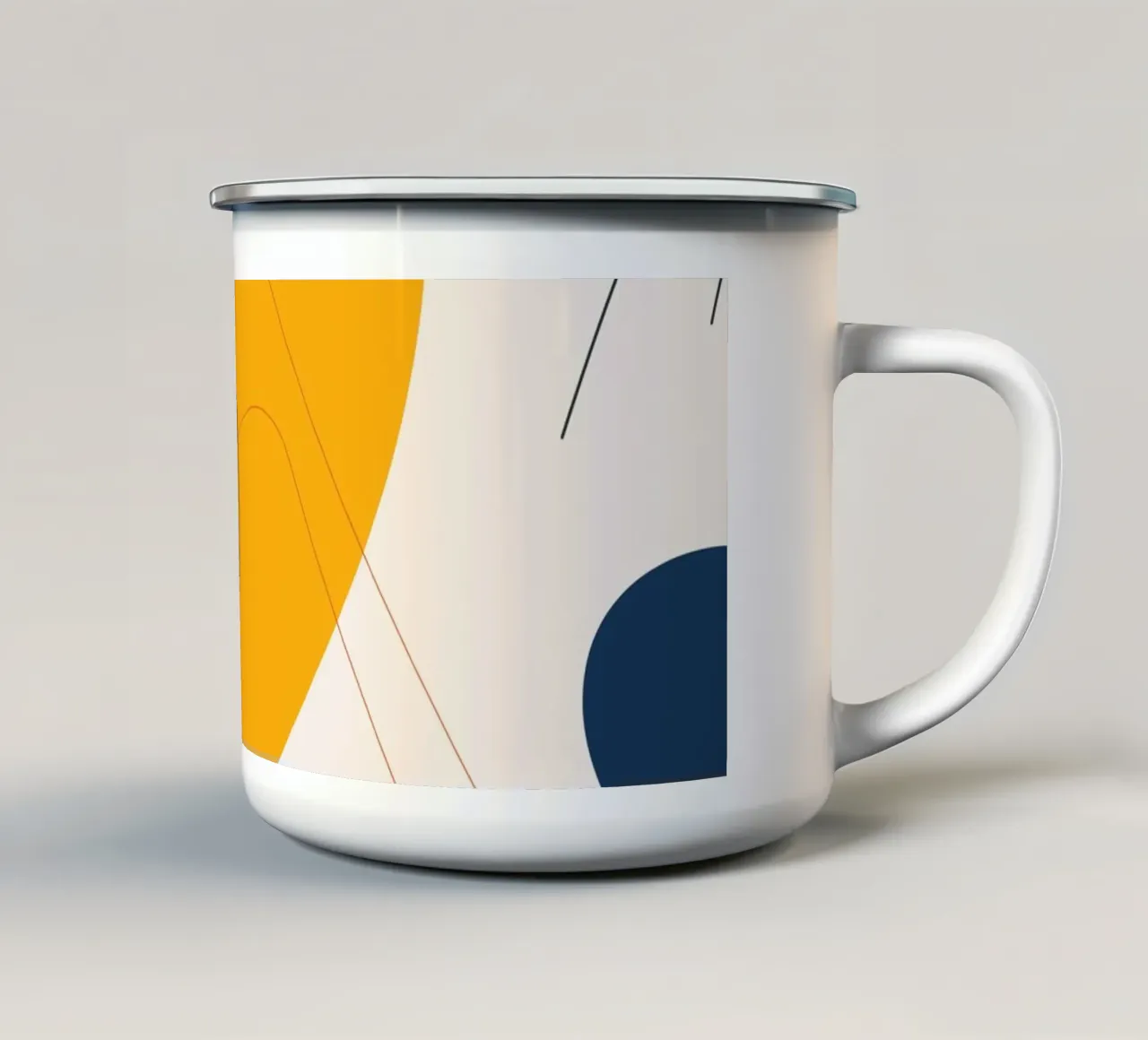 Art abstrait boho - jaune & bleu mug en émail de Whole©