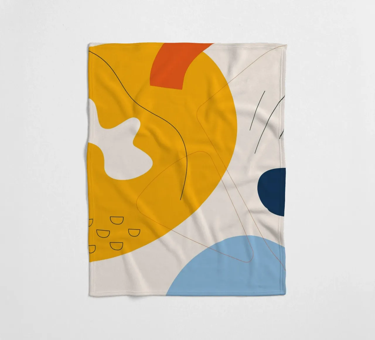 Art abstrait boho - jaune & bleu plaid polaire de Whole©