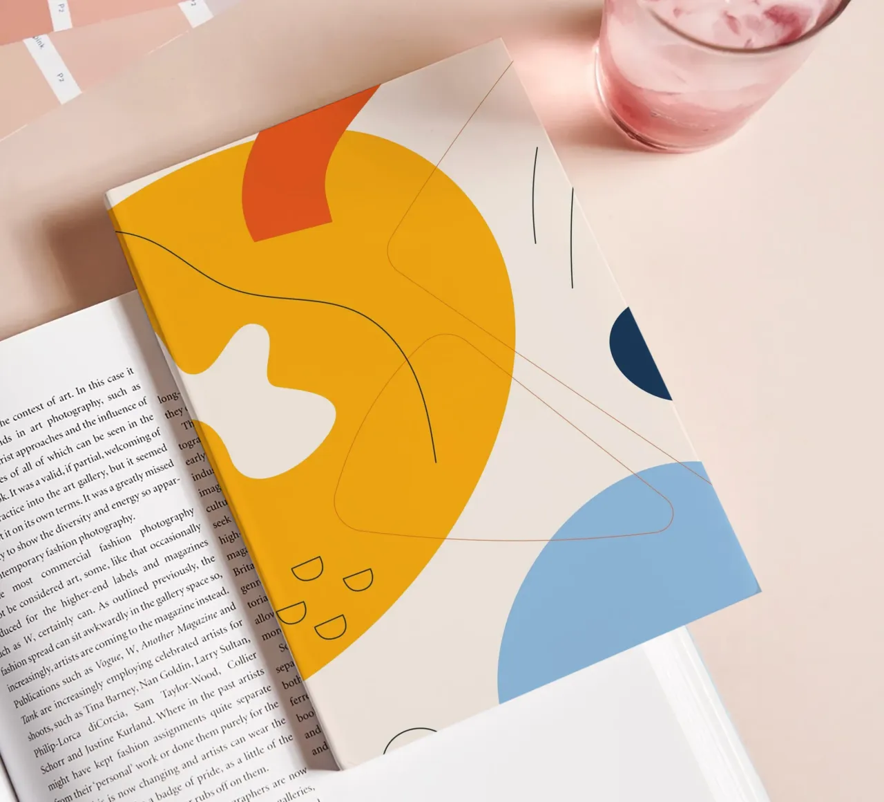 Art abstrait boho - jaune & bleu carnet de notes de Whole©