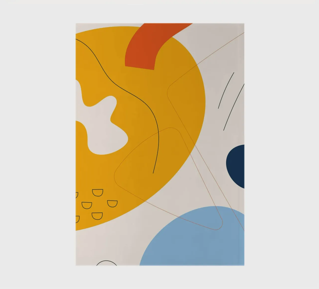 Art abstrait boho - jaune & bleu carnet de notes de Whole©