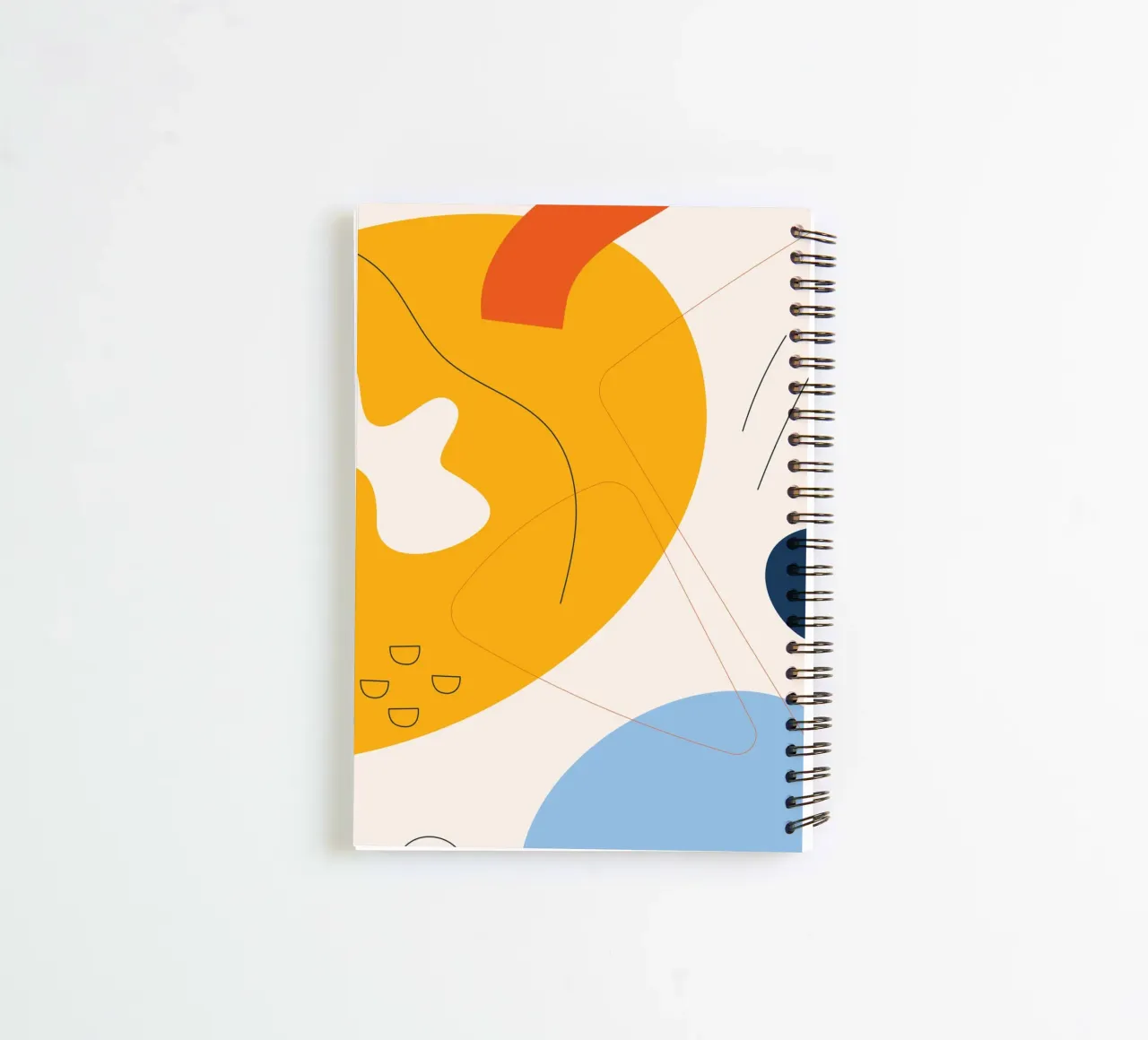 Boho Abstrakte Kunst – Gelb & Blau Ringbuch von Whole©