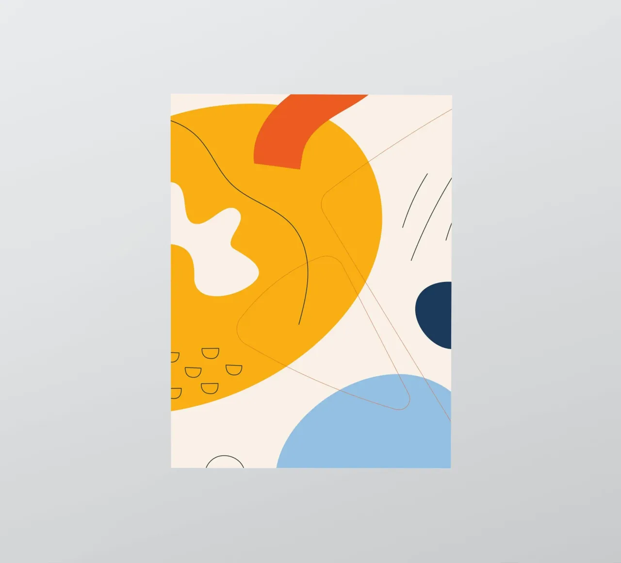 Art abstrait boho - jaune & bleu autocollant de Whole©