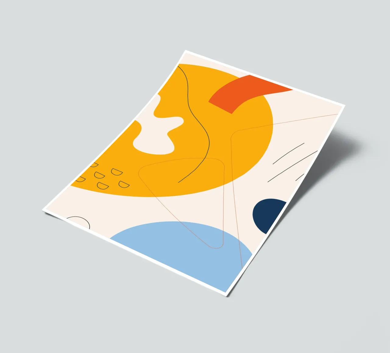 Art abstrait boho - jaune & bleu planche autocollant de Whole©