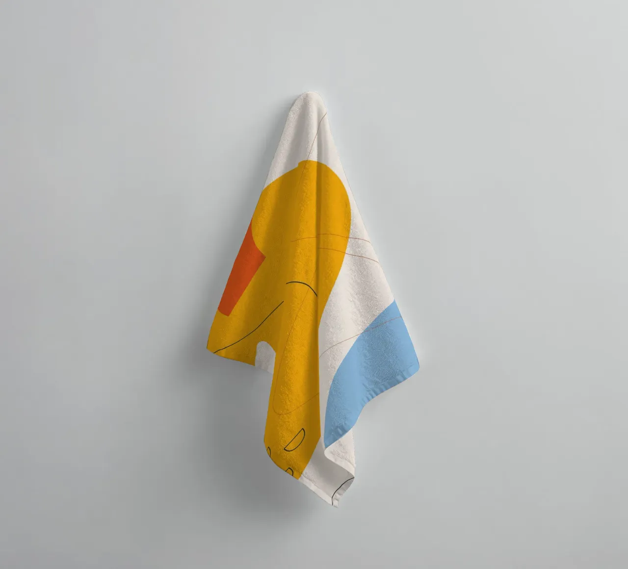 Art abstrait boho - jaune & bleu serviette de bain de Whole©
