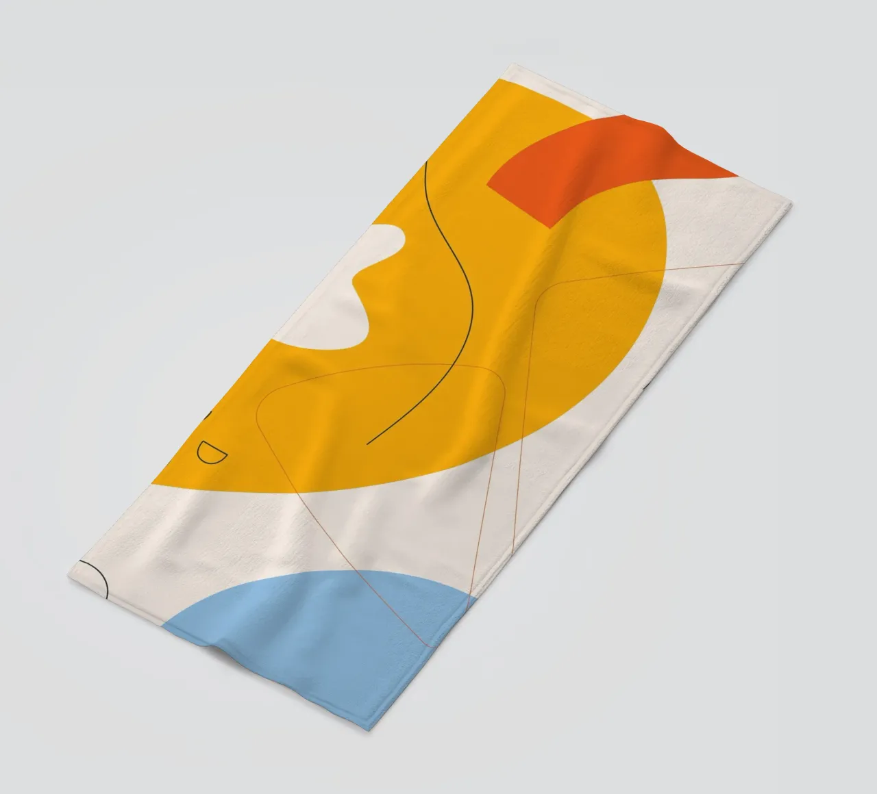 Art abstrait boho - jaune & bleu serviette de plage de Whole©