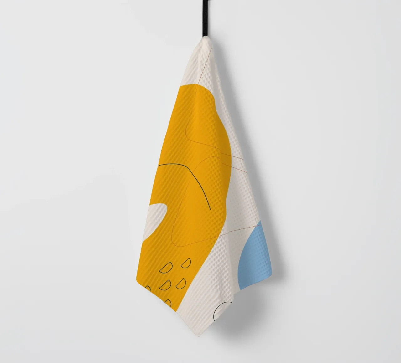 Art abstrait boho - jaune & bleu torchon de Whole©
