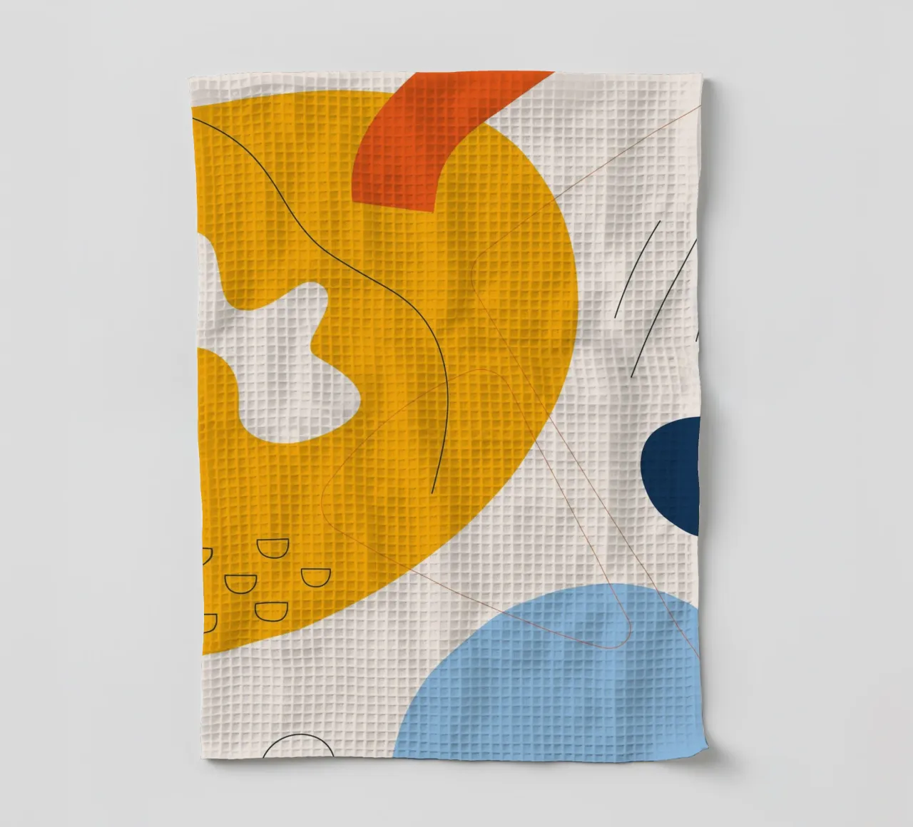 Art abstrait boho - jaune & bleu torchon de Whole©