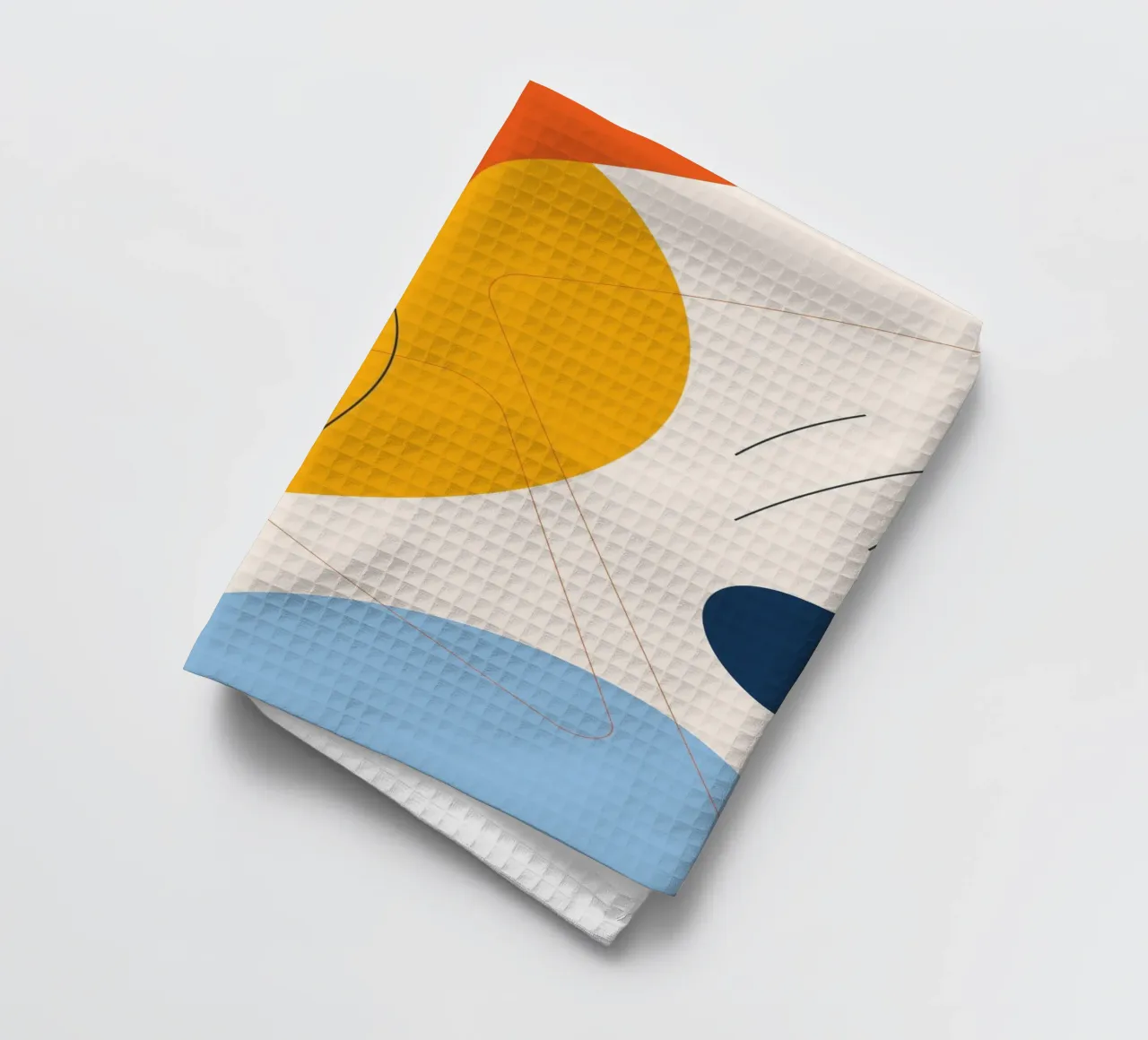 Art abstrait boho - jaune & bleu torchon de Whole©