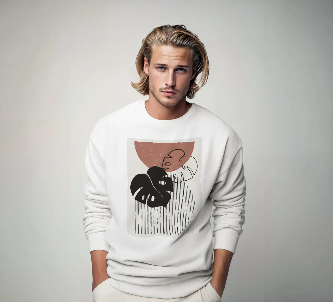 Design per piante Boho - Monstera Minimal felpa da Whole©