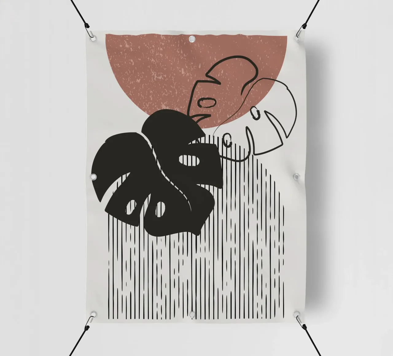 Design per piante Boho - Monstera Minimal telo in pvc da Whole©