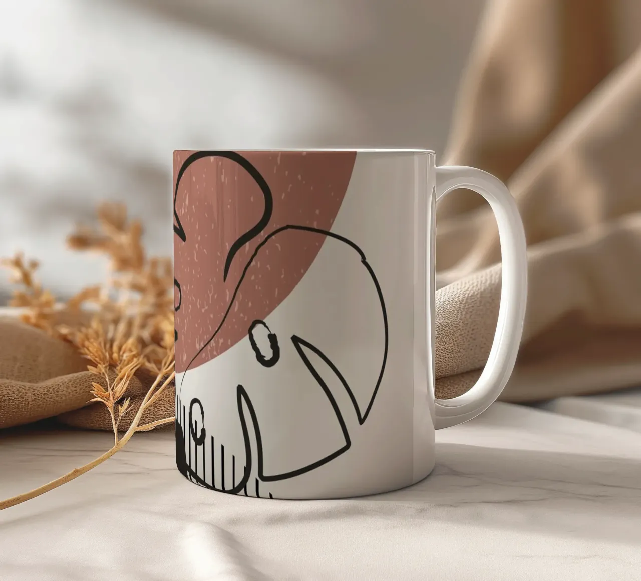 Design per piante Boho - Monstera Minimal tazza in ceramica da Whole©