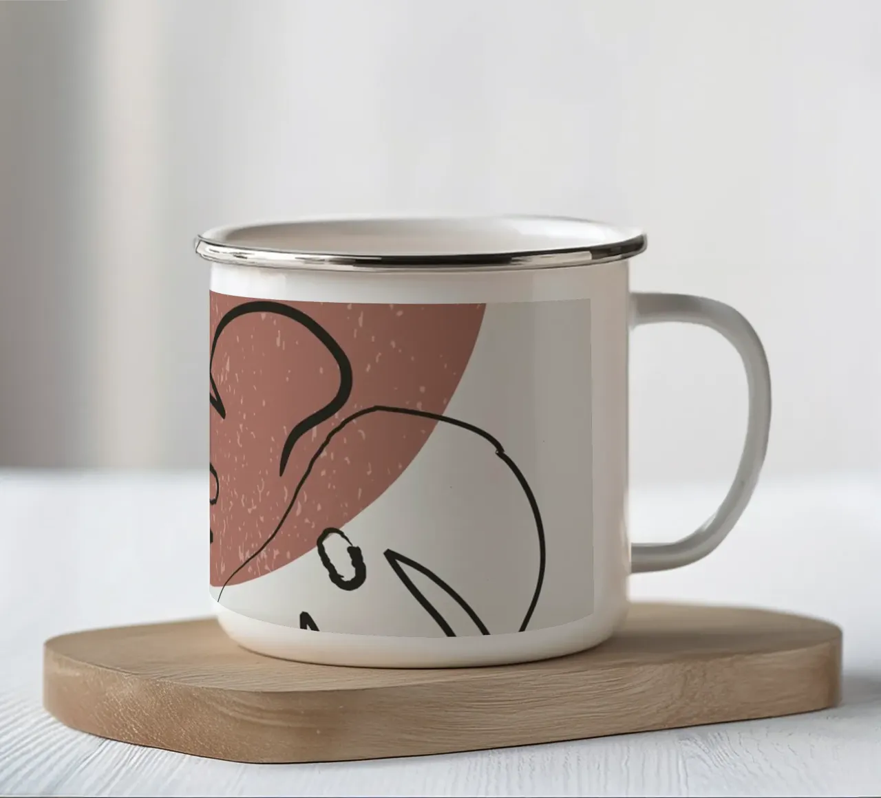 Design de plantes boho - Monstera Minimal mug en émail de Whole©