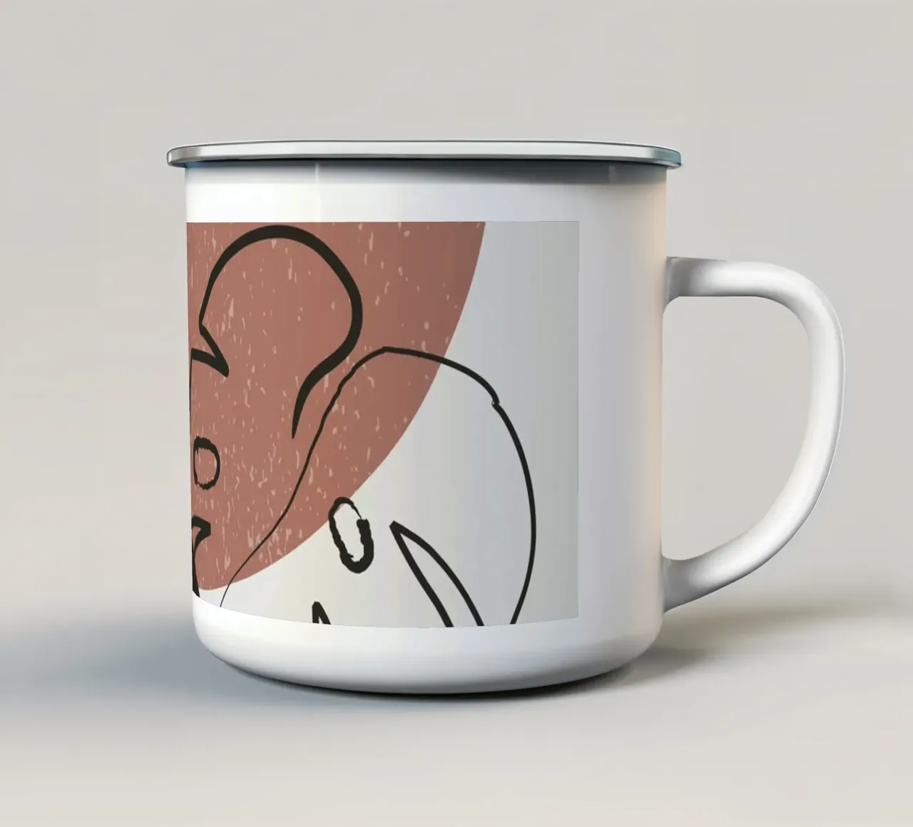 Design de plantes boho - Monstera Minimal mug en émail de Whole©