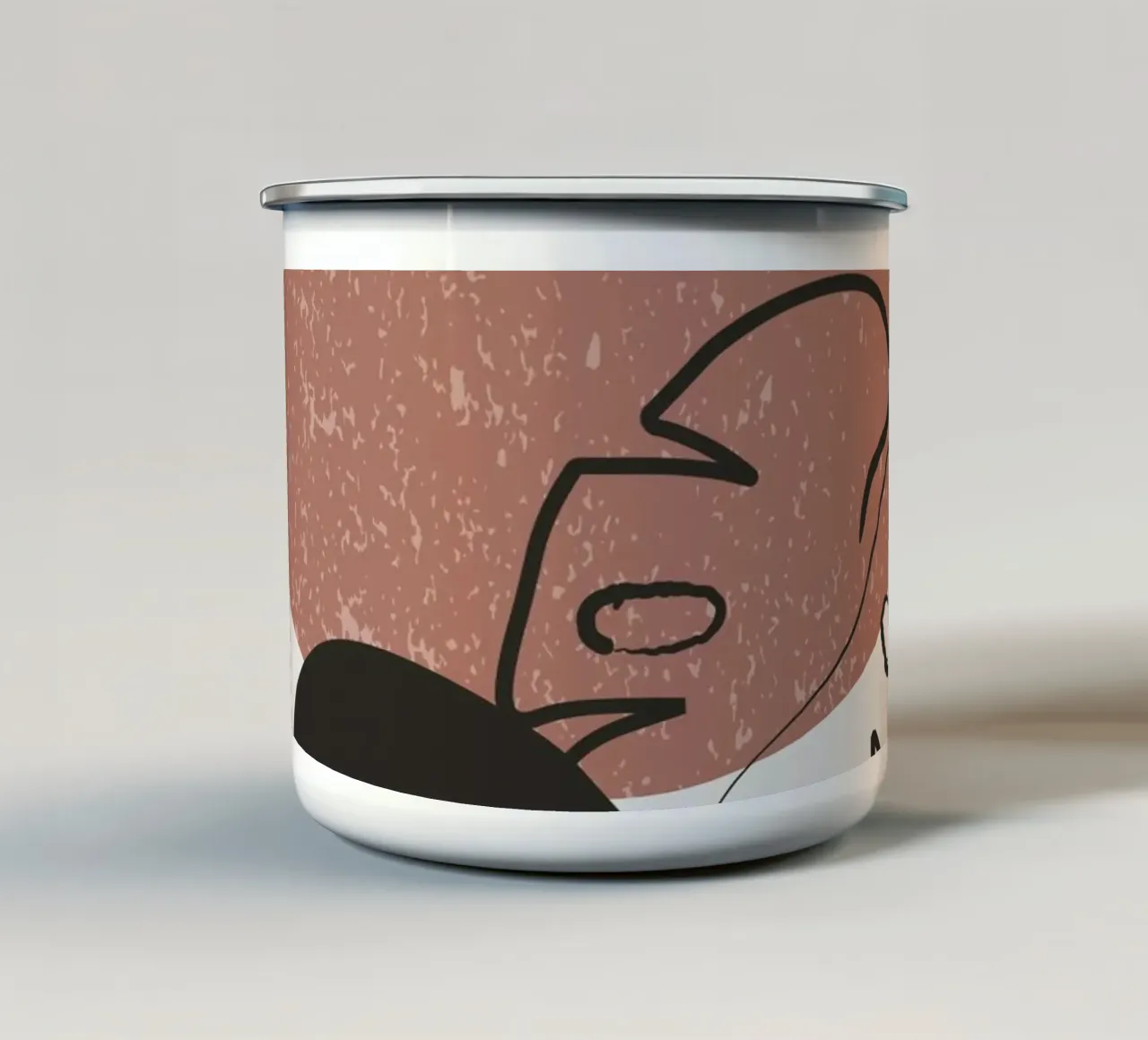 Design de plantes boho - Monstera Minimal mug en émail de Whole©