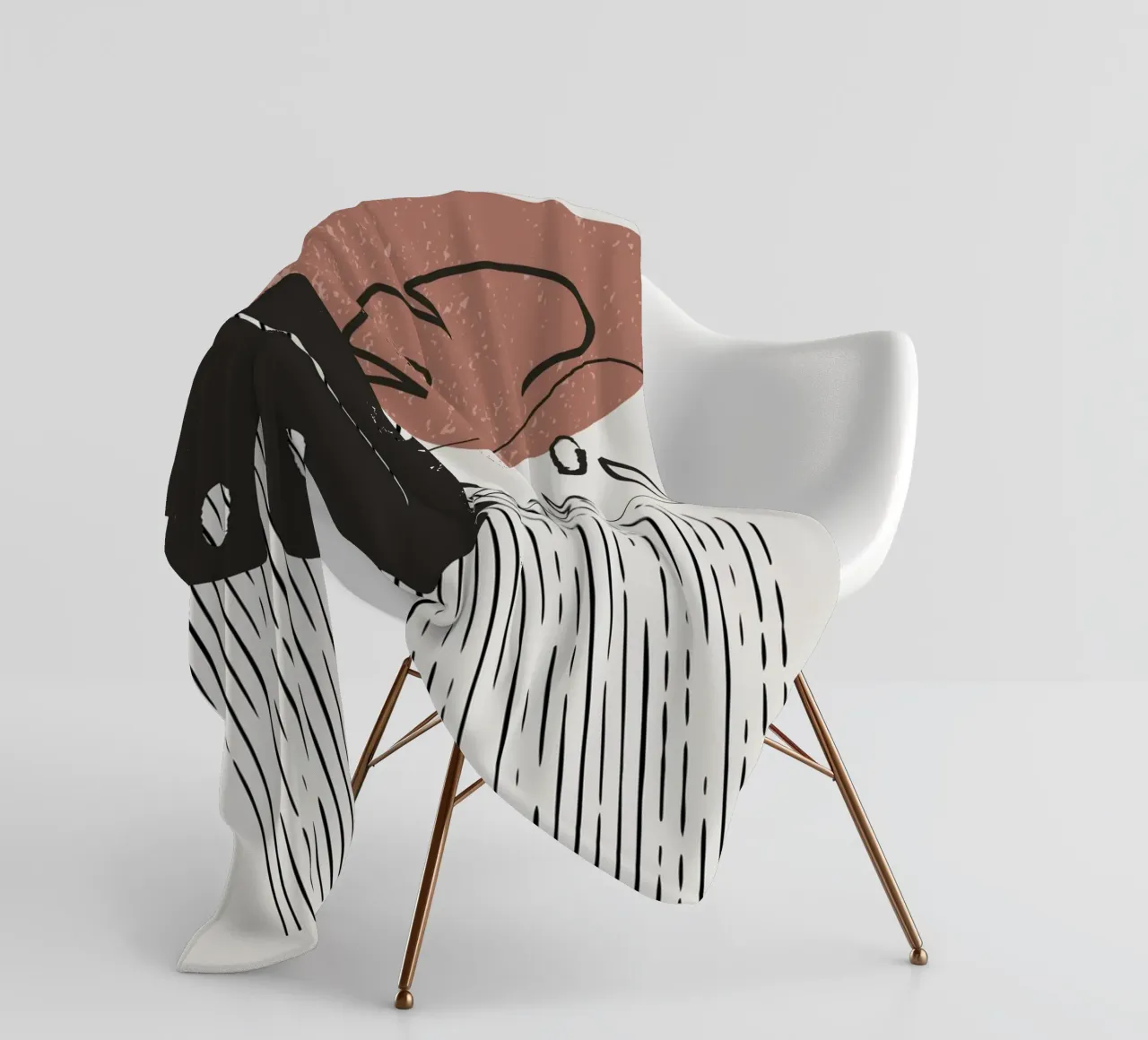 Design per piante Boho - Monstera Minimal coperta in pile da Whole©