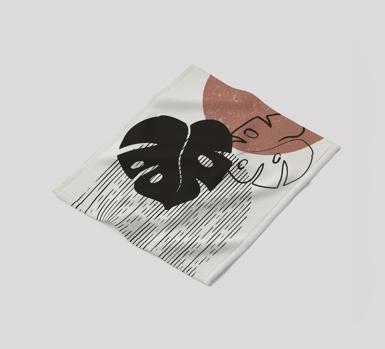 Design per piante Boho - Monstera Minimal coperta in pile da Whole©