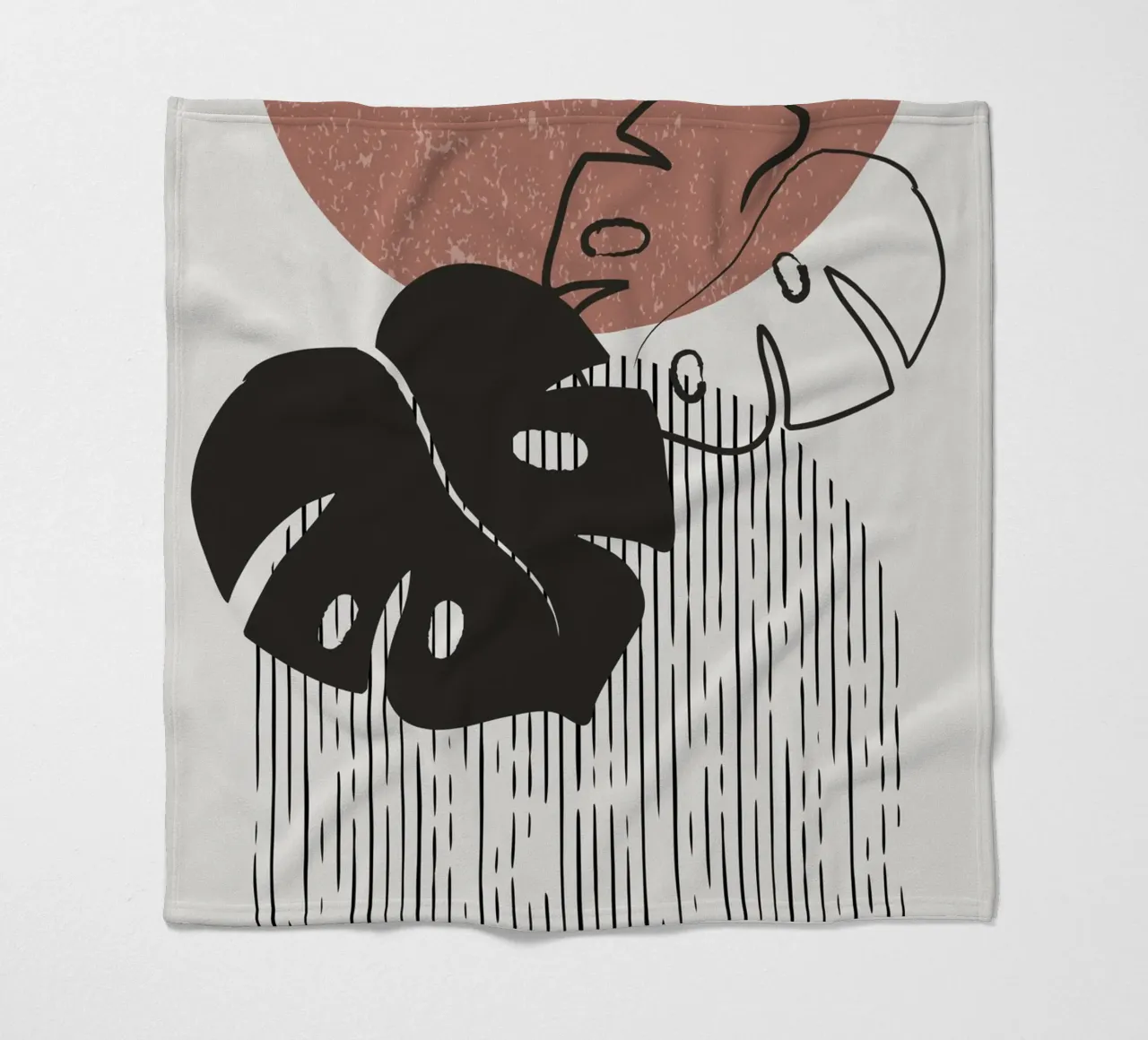 Design per piante Boho - Monstera Minimal coperta in pile da Whole©