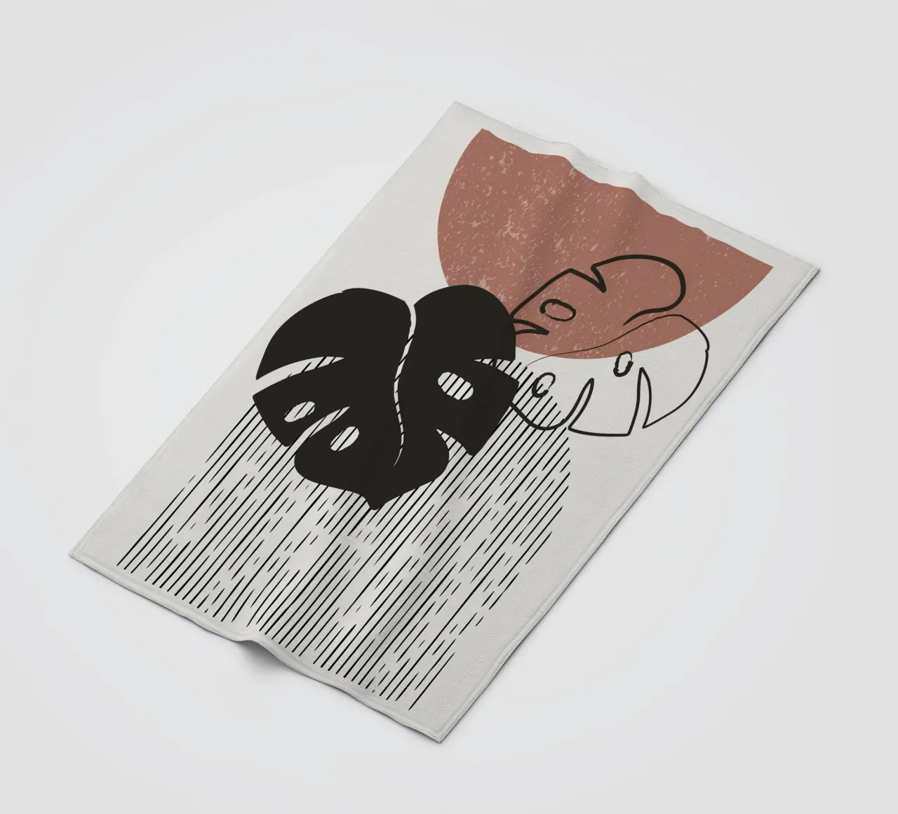 Design per piante Boho - Monstera Minimal coperta in pile da Whole©