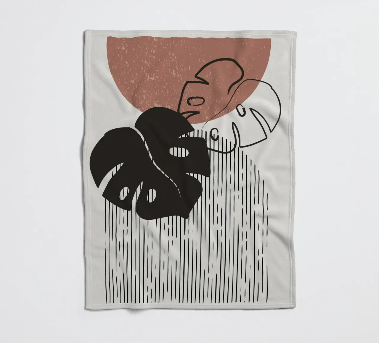 Design per piante Boho - Monstera Minimal coperta in pile da Whole©