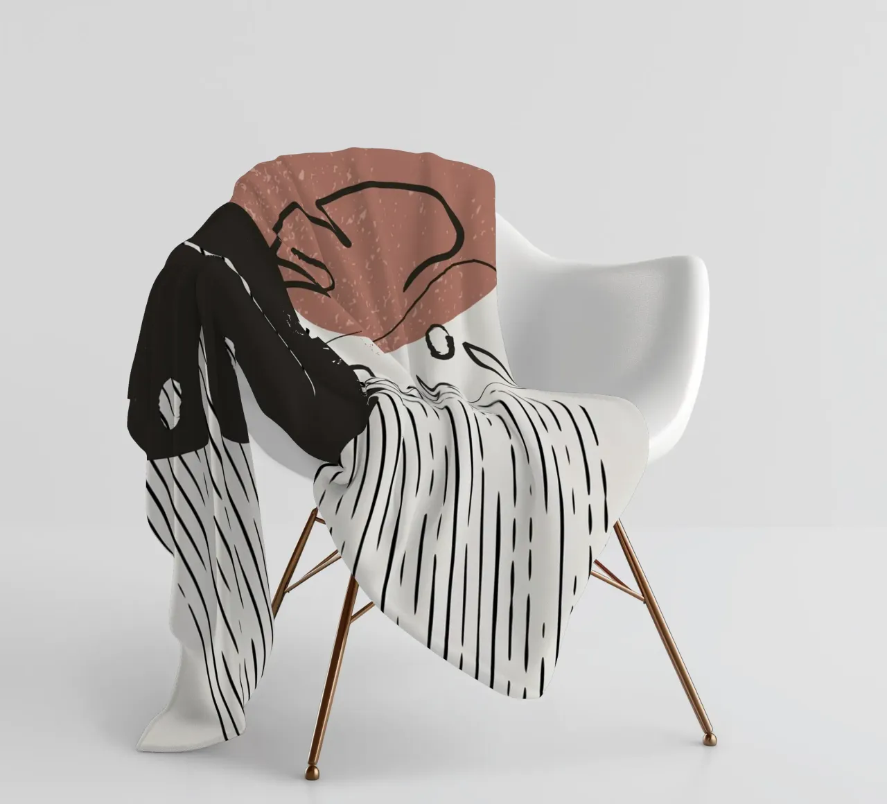 Design per piante Boho - Monstera Minimal coperta in pile da Whole©