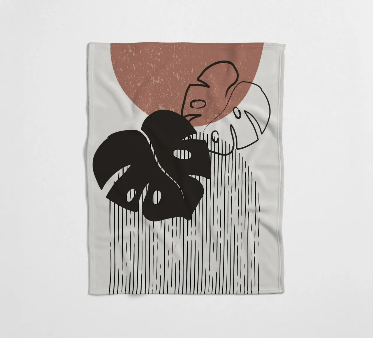 Design per piante Boho - Monstera Minimal coperta in pile da Whole©