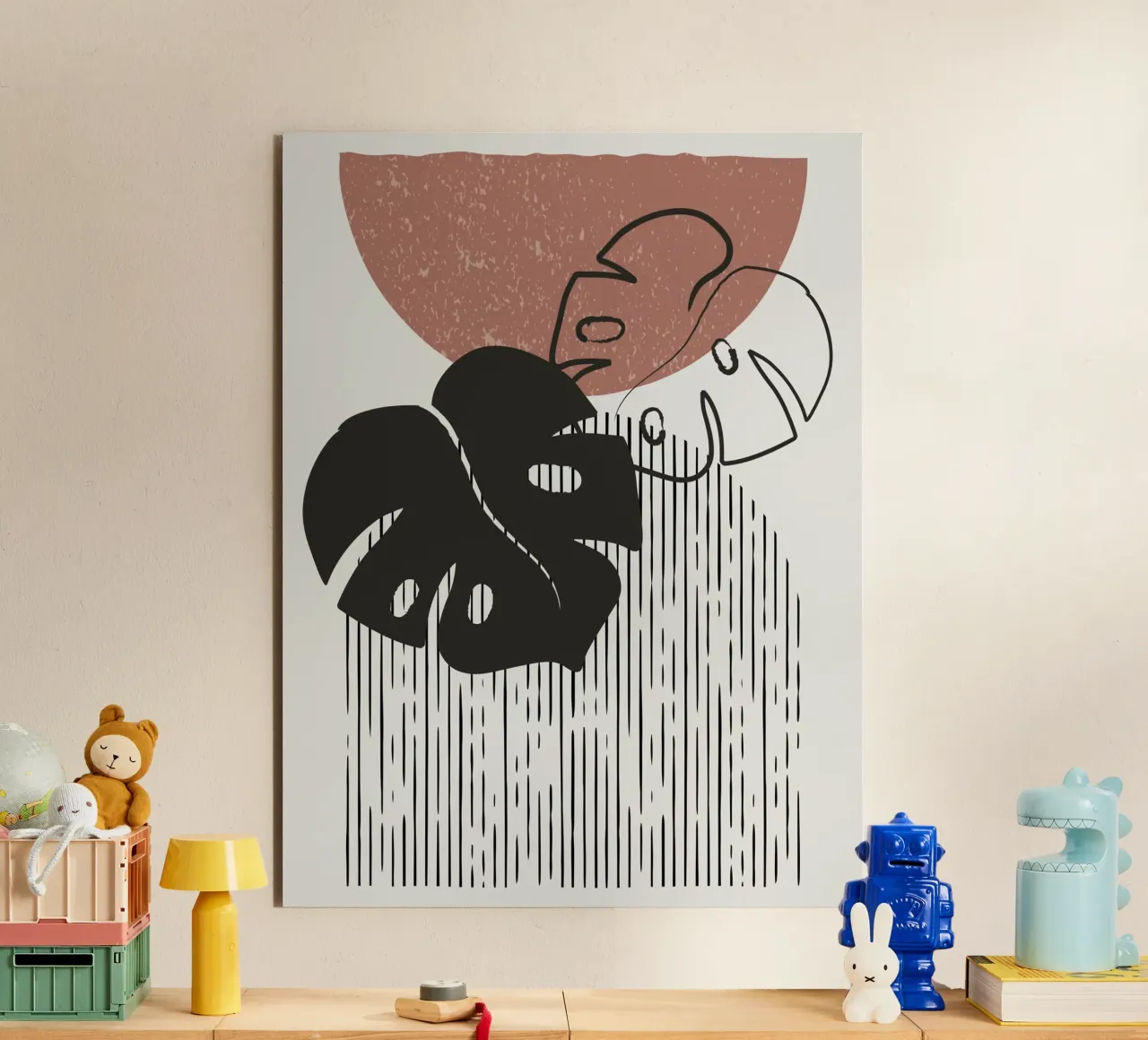 Design per piante Boho - Monstera Minimal alluminio dibond da Whole©