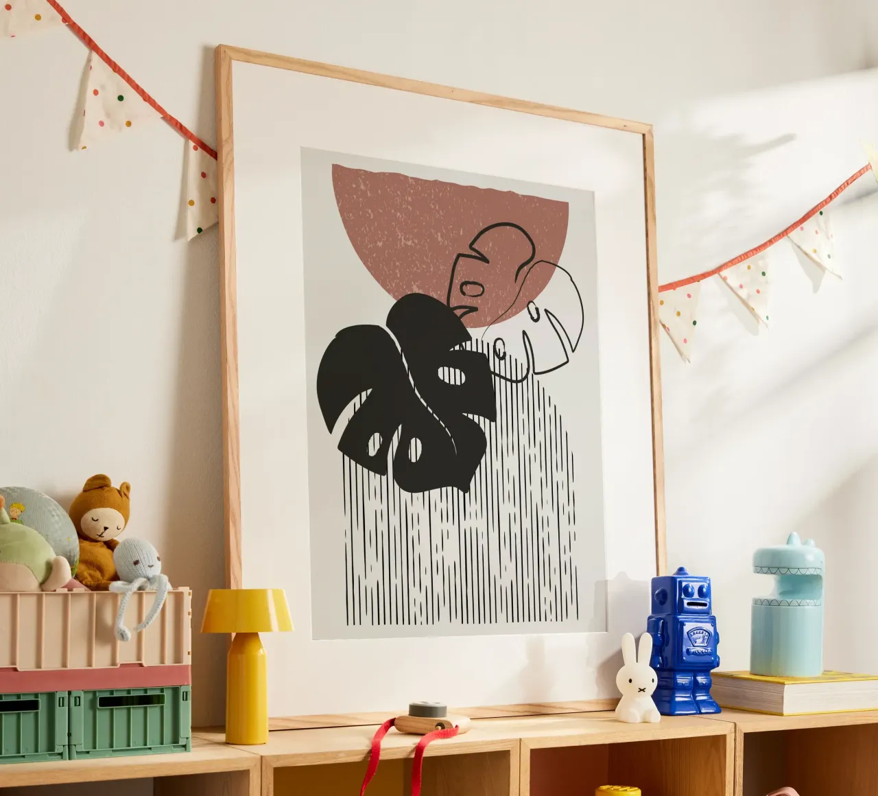 Design de plantes boho - Monstera Minimal poster de Whole©