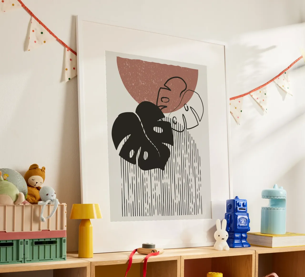 Design de plantes boho - Monstera Minimal poster de Whole©