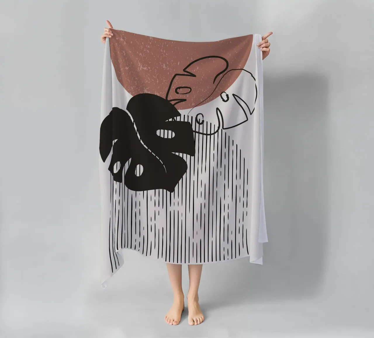 Design per piante Boho - Monstera Minimal telo mare da Whole©