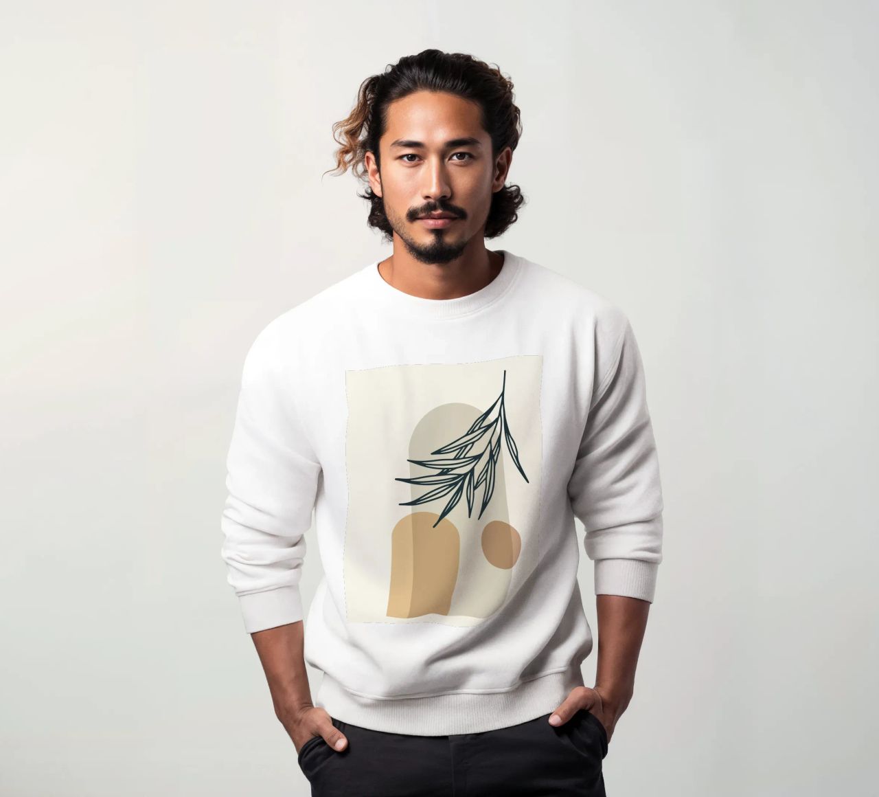 Boho Minimal - Elegante motivo vegetal sudadera de Whole©