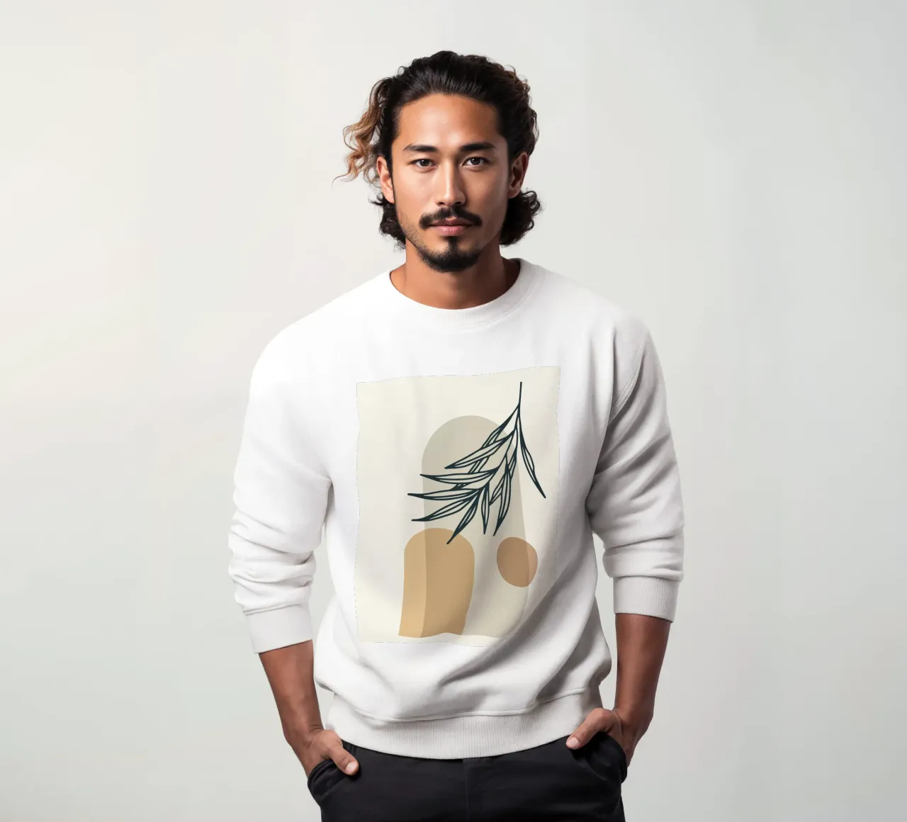 Boho Minimal – Elegantes Pflanzenmotiv Sweatshirt von Whole©