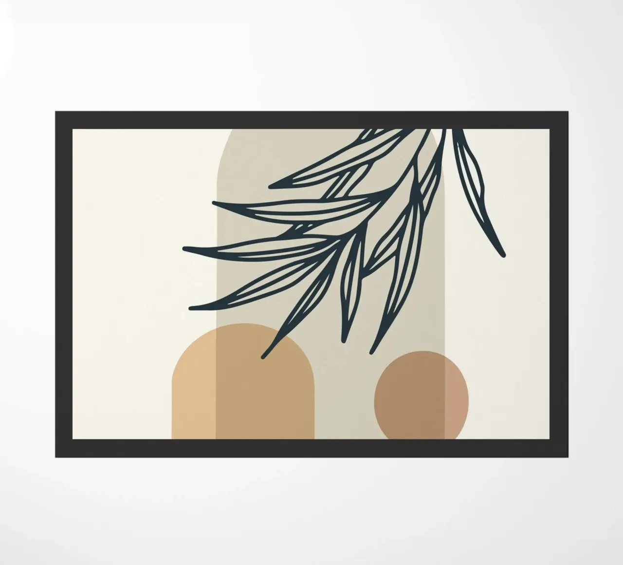 Boho Minimal – Elegantes Pflanzenmotiv Fußmatte von Whole©