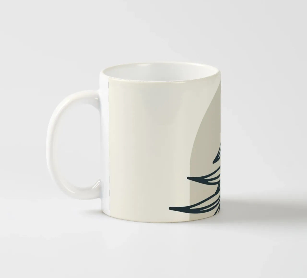 Boho Minimal - Elegant plantenmotief keramische mok van Whole©
