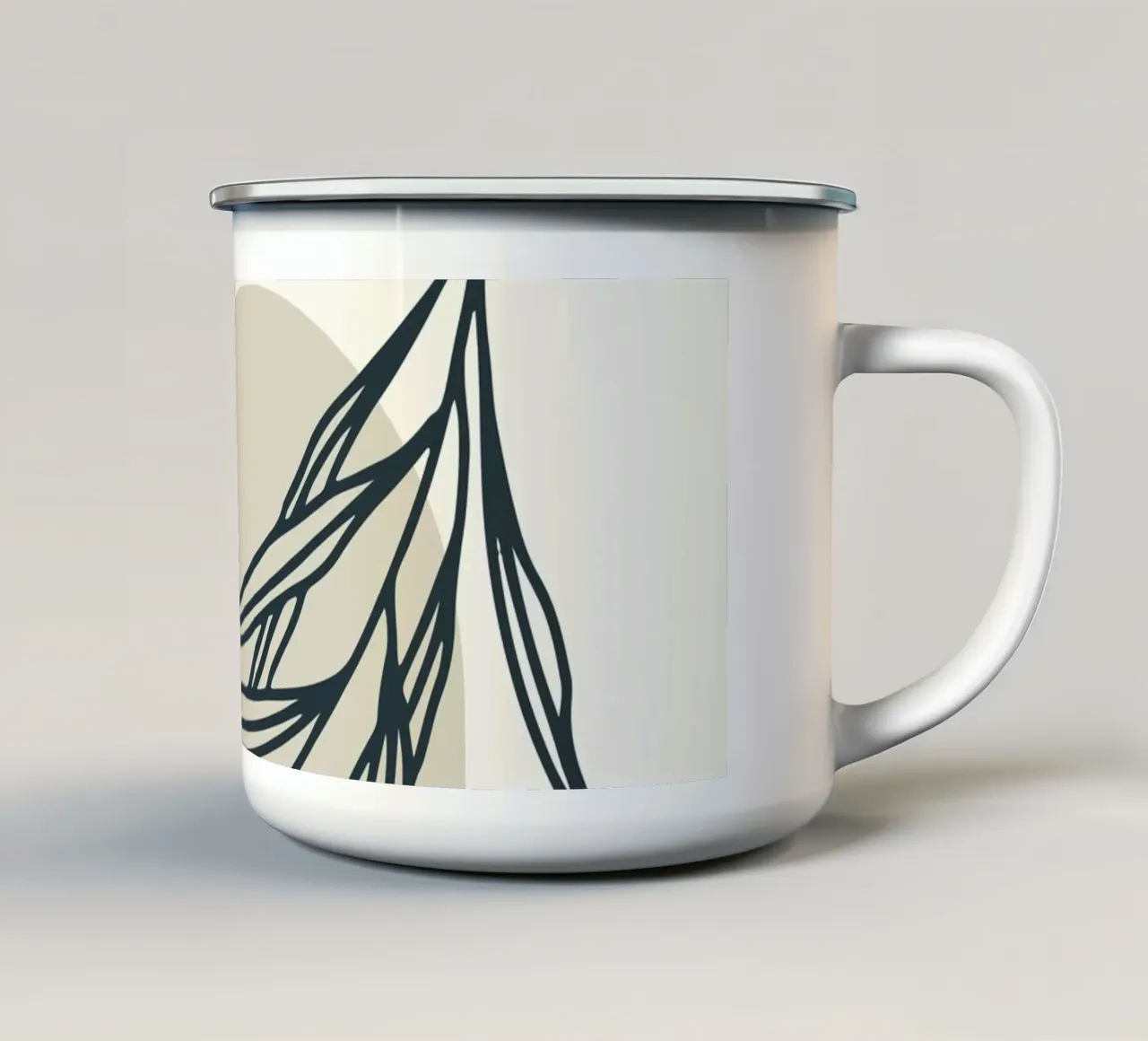 Boho Minimal - Elegante motivo vegetal taza de esmalte de Whole©