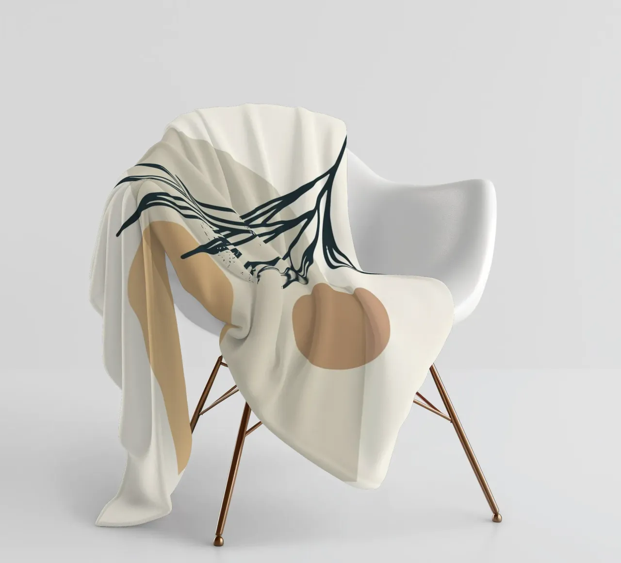 Boho Minimal - Elegante motivo vegetale coperta in pile da Whole©
